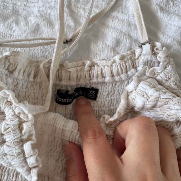 Abercrombie White and Beige Striped Dress - Picture 5 of 10